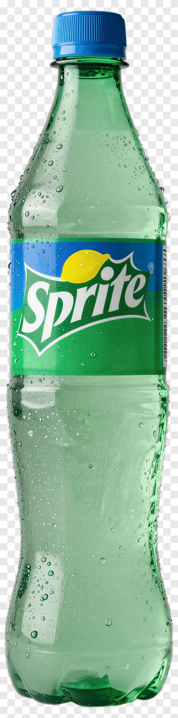 Sprite Bottle With Lemon And Droplets PNG