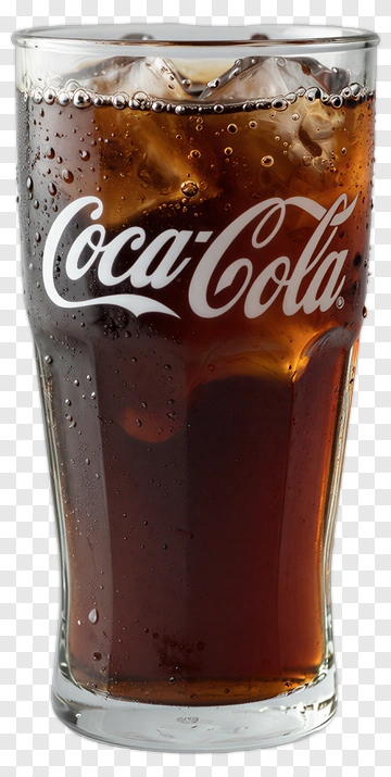 Coca-Cola In A Glass With Ice PNG