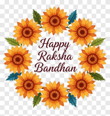 Happy Raksha Bandhan With Sunflowers PNG