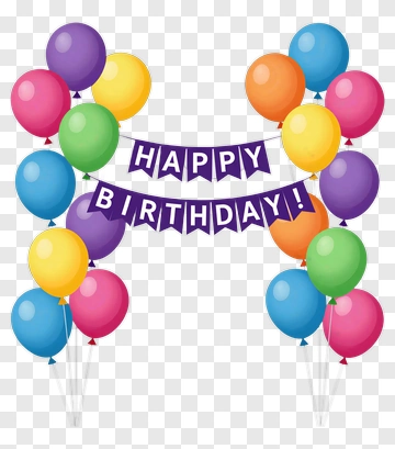 Happy Birthday Balloons Decoration PNG