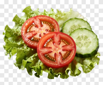 Fresh Tomato Cucumber And Lettuce Salad PNG