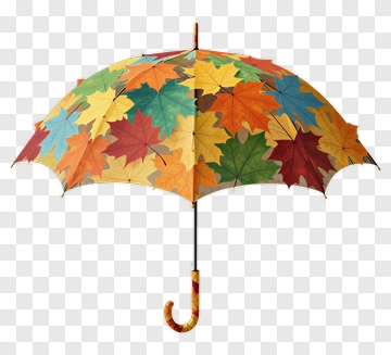 Colorful Leaf Pattern Umbrella PNG