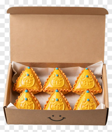 Yellow Mooncakes In A Smile Box PNG