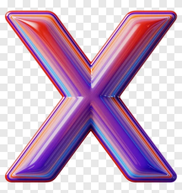 Abstract 3D X Letter PNG