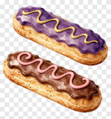 Purple And Chocolate Eclairs PNG