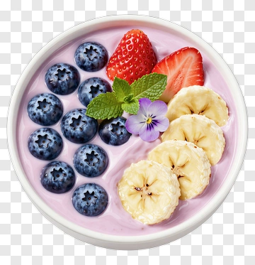 Yogurt Bowl With Fresh Berries And Fruit PNG