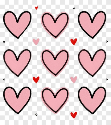 Pink Hearts And Red Diamonds Pattern PNG