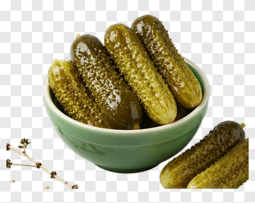 Pickles In A Bowl With Herb PNG