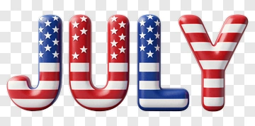 July In American Flag Design PNG