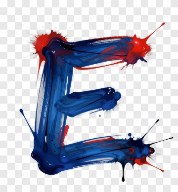Bold Blue And Red Letter E PNG