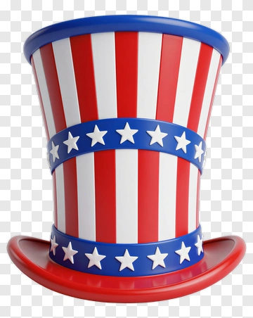 American Top Hat With Stars And Stripes PNG