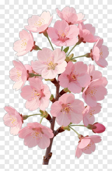 Cherry Blossom Branch In Full Bloom PNG