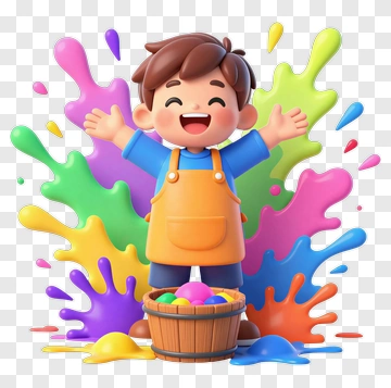 Child With Paint Splatter PNG
