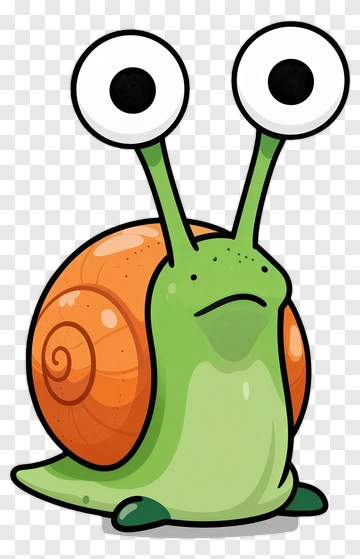 Green Snail With Large Eyes PNG