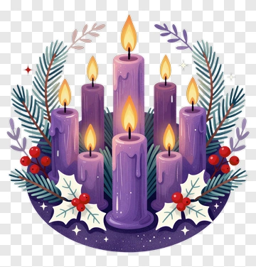 Advent Wreath With Candles And Holly PNG