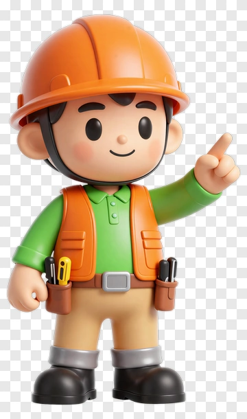 Construction Worker Character PNG
