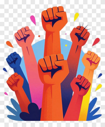 Raising Fists In Solidarity PNG