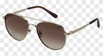Gold Framed Sunglasses With Brown Gradient Lenses PNG