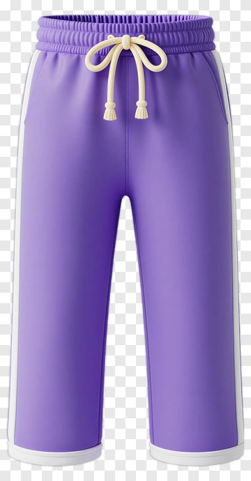 Purple Track Pants With White Stripes PNG