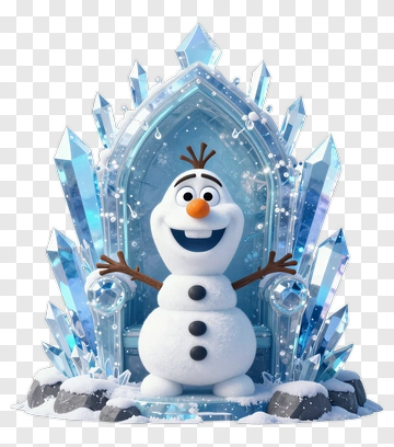 Olaf On Ice Throne PNG