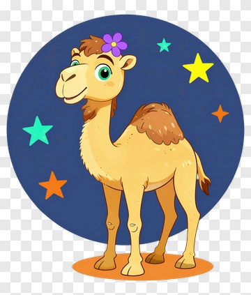 Friendly Camel With Flower PNG
