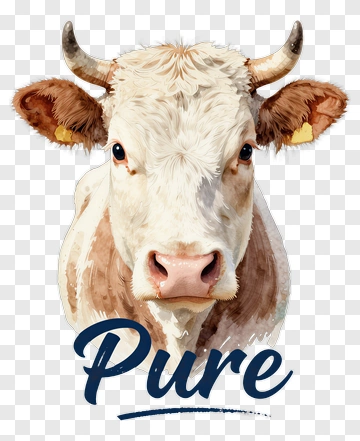 Pure Cow Portrait PNG
