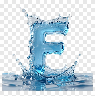 Water Splash Letter E PNG
