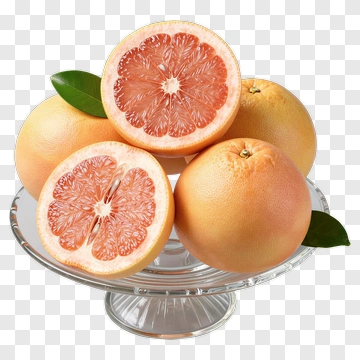 Fresh Grapefruit With Green Leaves PNG