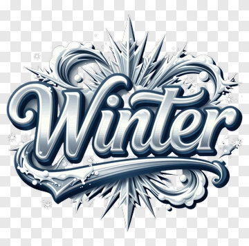Winter Typography Design PNG