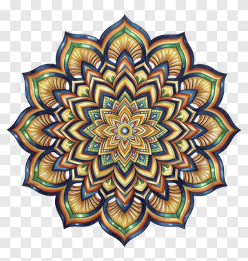 Colorful Hand-Drawn Mandala PNG