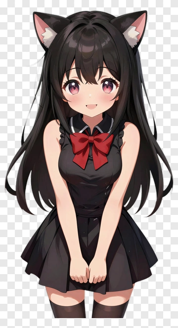 Anime Girl With Cat Ears PNG