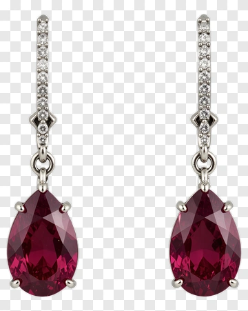 Pearl Earrings With Pink Gemstone PNG