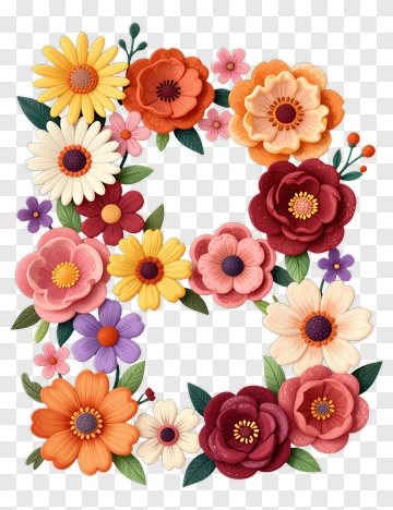 Floral Letter D PNG