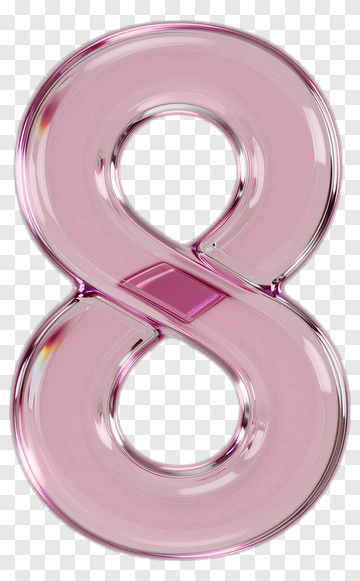 Pink Glass Number Eight PNG