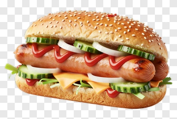 Hot Dog With Toppings PNG