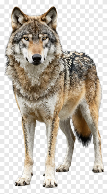Wolf Standing Alert PNG