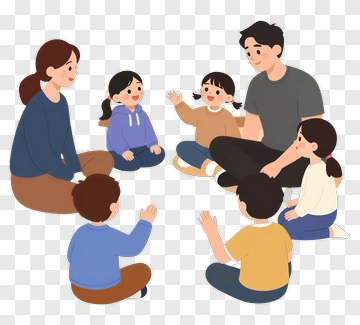 Family Gathering With Children PNG