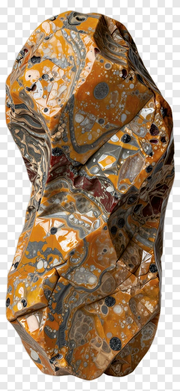 Orange And Gray Patterned Stone PNG
