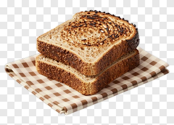 Toasted Bread On Checkered Napkin PNG