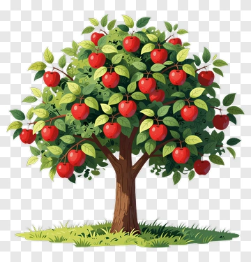 Apple Tree With Red Fruit PNG