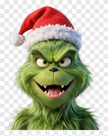 The Grinch With A Santa Hat PNG