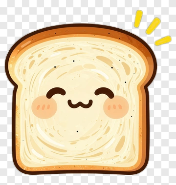 Cute Bread With Sparkles PNG