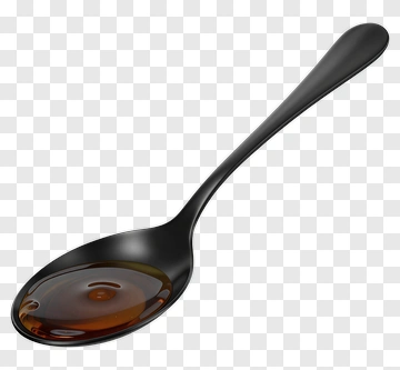Black Spoon With Brown Liquid PNG