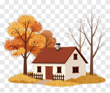 Cozy Autumn House PNG