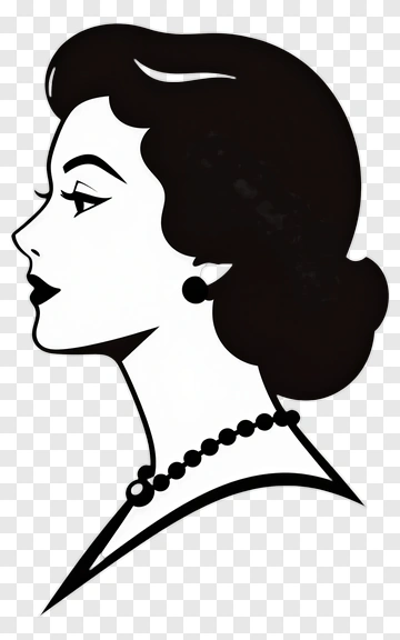 Elegant Woman In Profile PNG