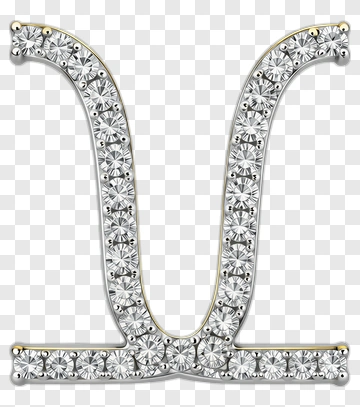 Virgo Zodiac Sign Diamond Pendant PNG