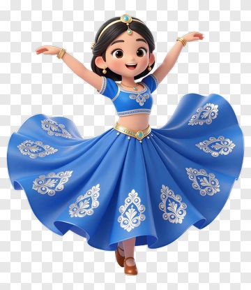 Joyful Cartoon Girl Dancer PNG