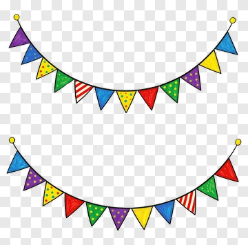 Two Festive Banners With Colorful Triangles PNG