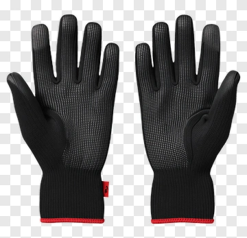 Black Gloves With Red Trim PNG