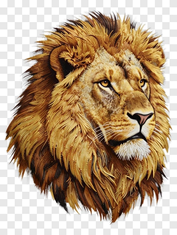 Lion Head Portrait PNG